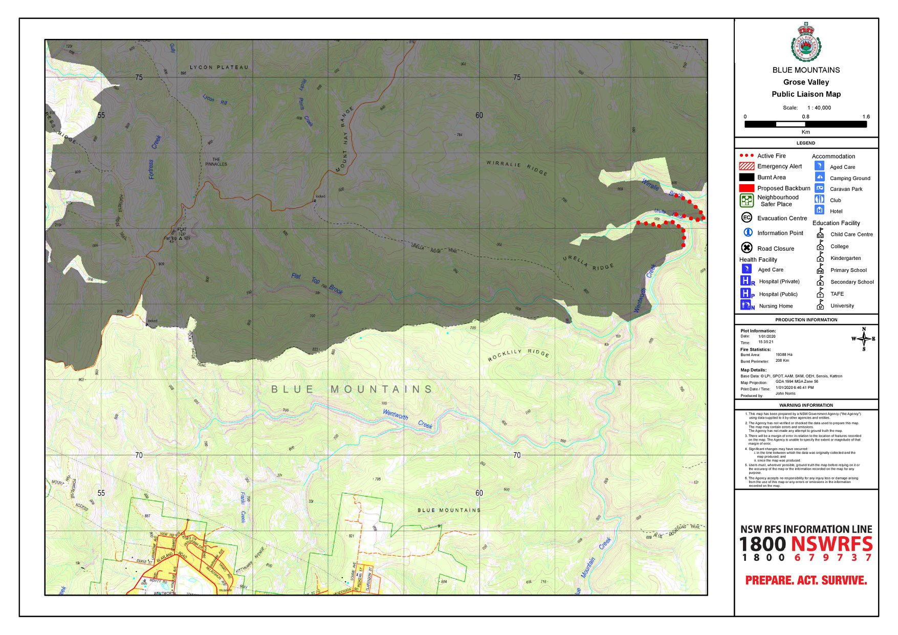 Grose Valley Fire Update 1-1-2020d