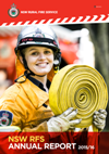 Cover of Annual Report with female firefighter