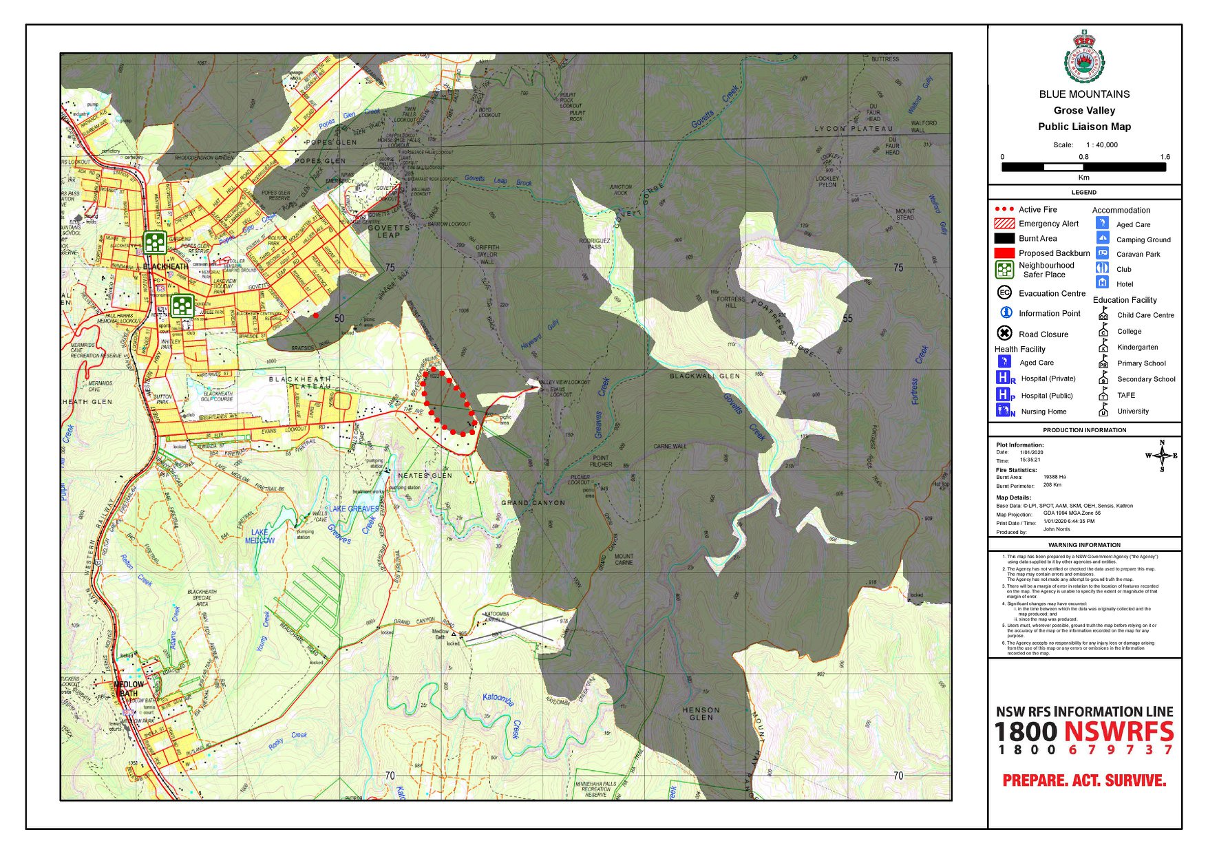 Grose Valley Fire Update 1-1-2020e